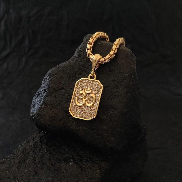 18k Gold Plated Om Diamond Pendant™ and Free Gold Chain